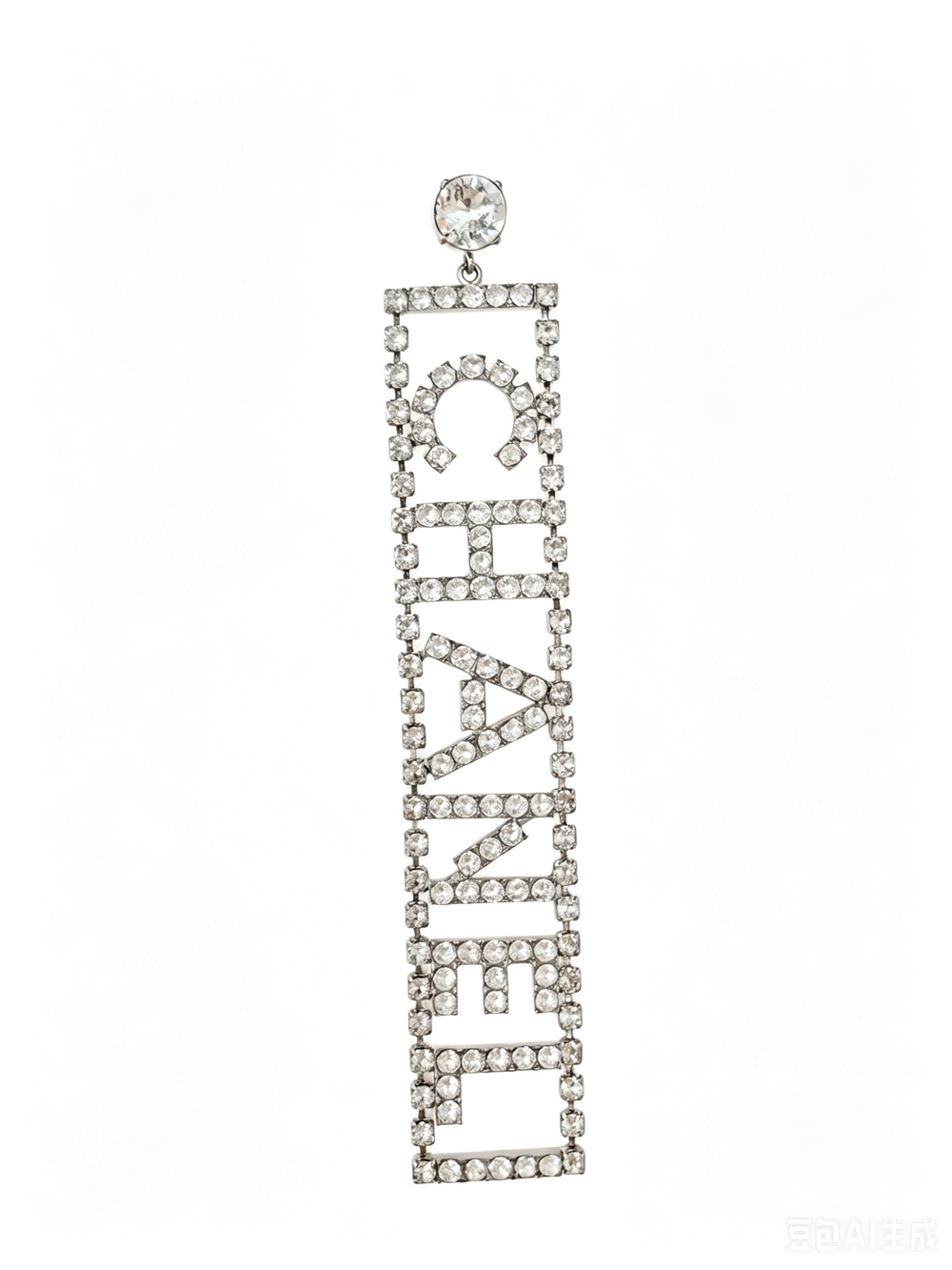 Chanel Strass Logo Letter Earring